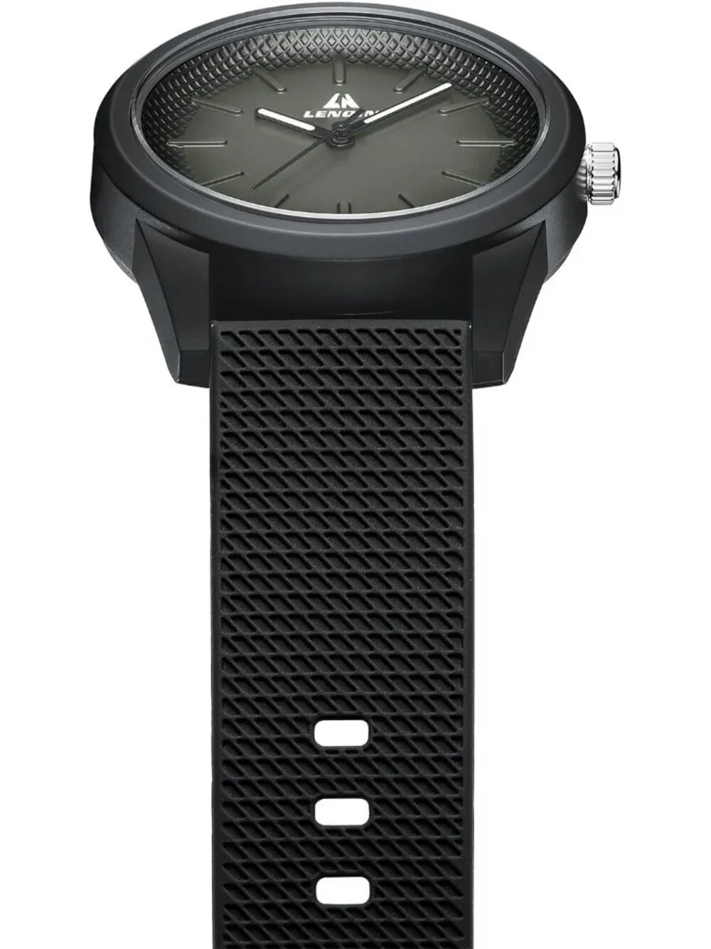 Men's All Black Classic Waterproof Rubber Buckle Analog Quartz Luxury Watch